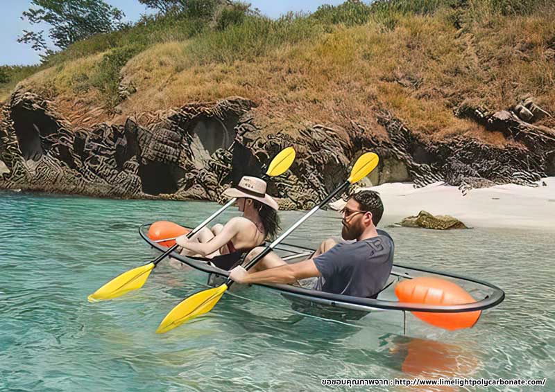 เรือคายัคใส Blue runner แบบ Sit on top 2 ที่นั่ง รุ่น Crystal Kayak-Double 333